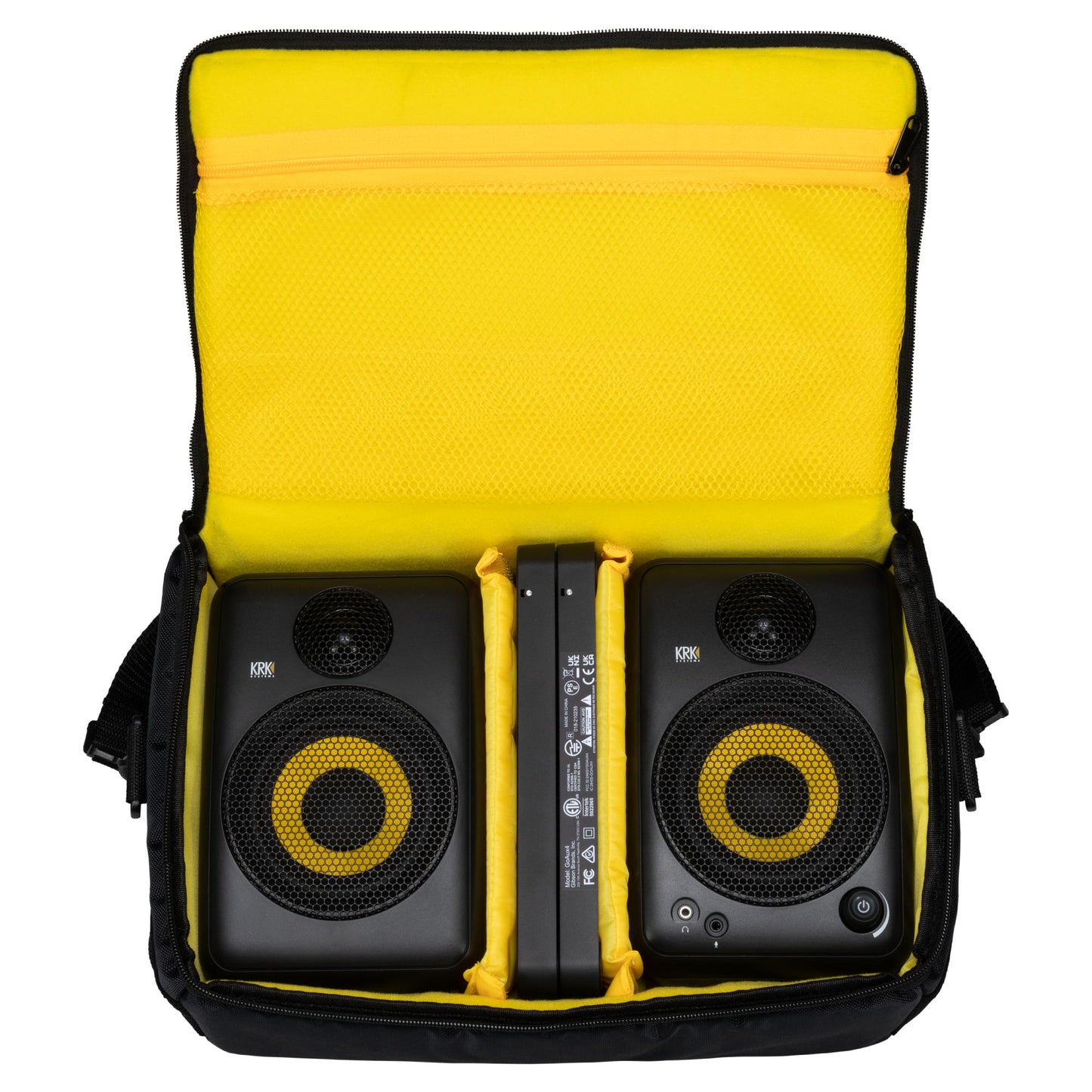 KRK GoAUX 4 Portable Powered Studio Monitors - Case Open