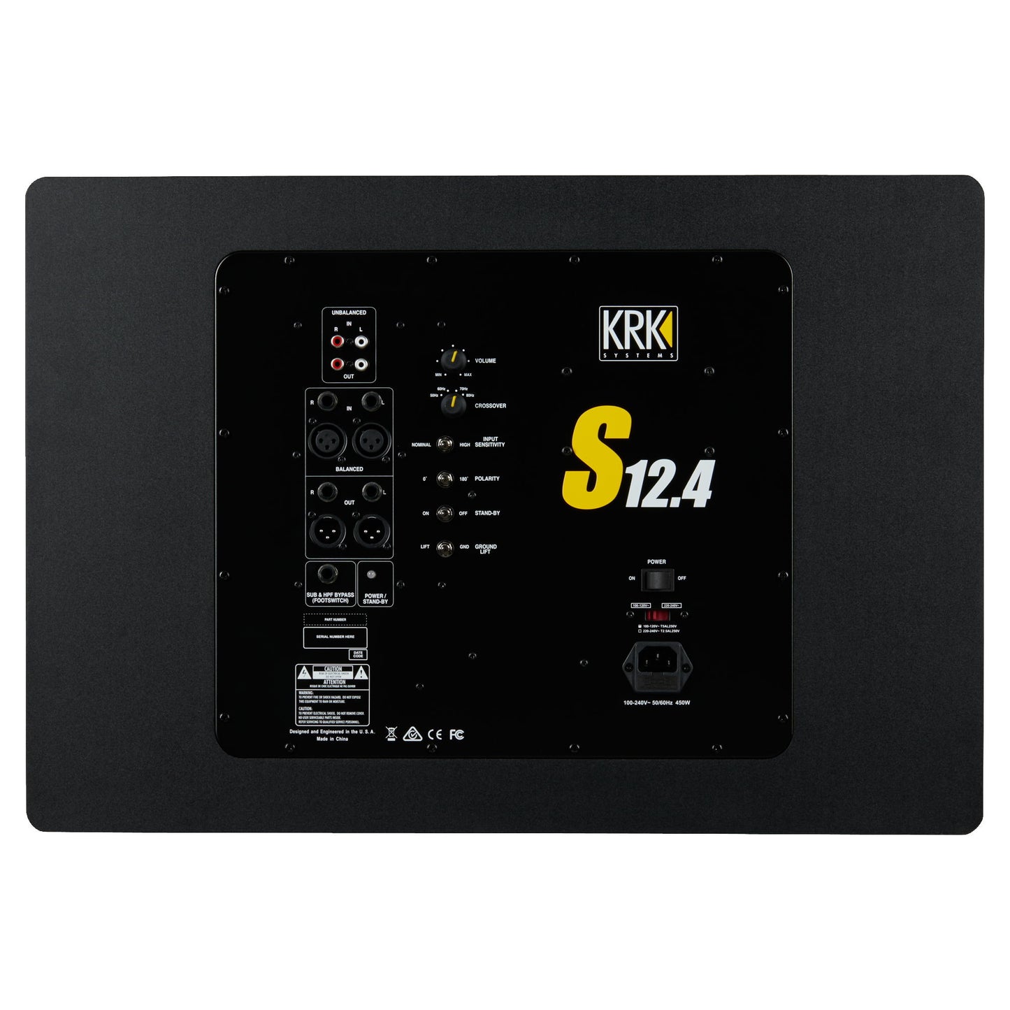 KRK S12.4 Powered Studio Subwoofer - Back