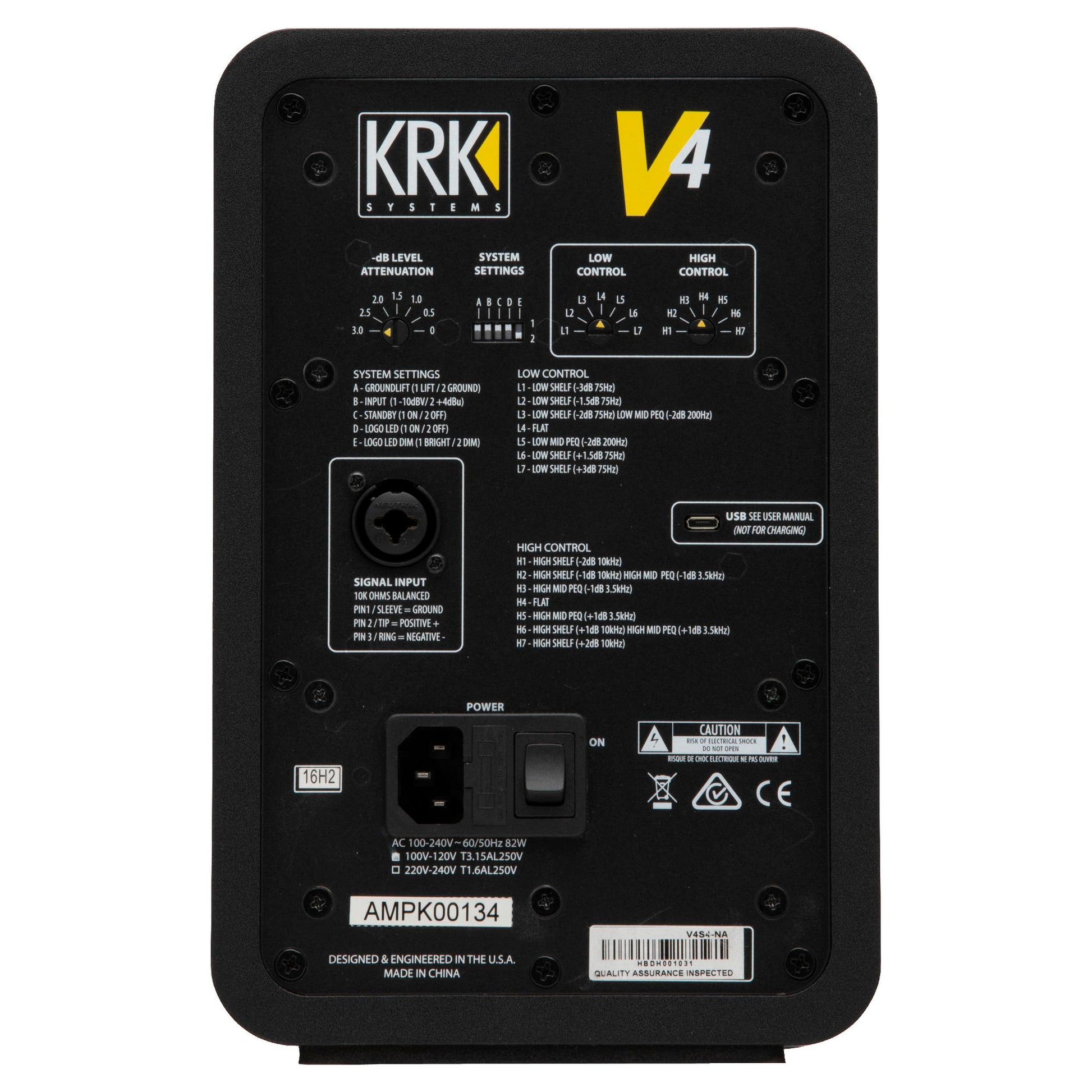 KRK V4 Series 4 Powered Studio Monitor - Back
