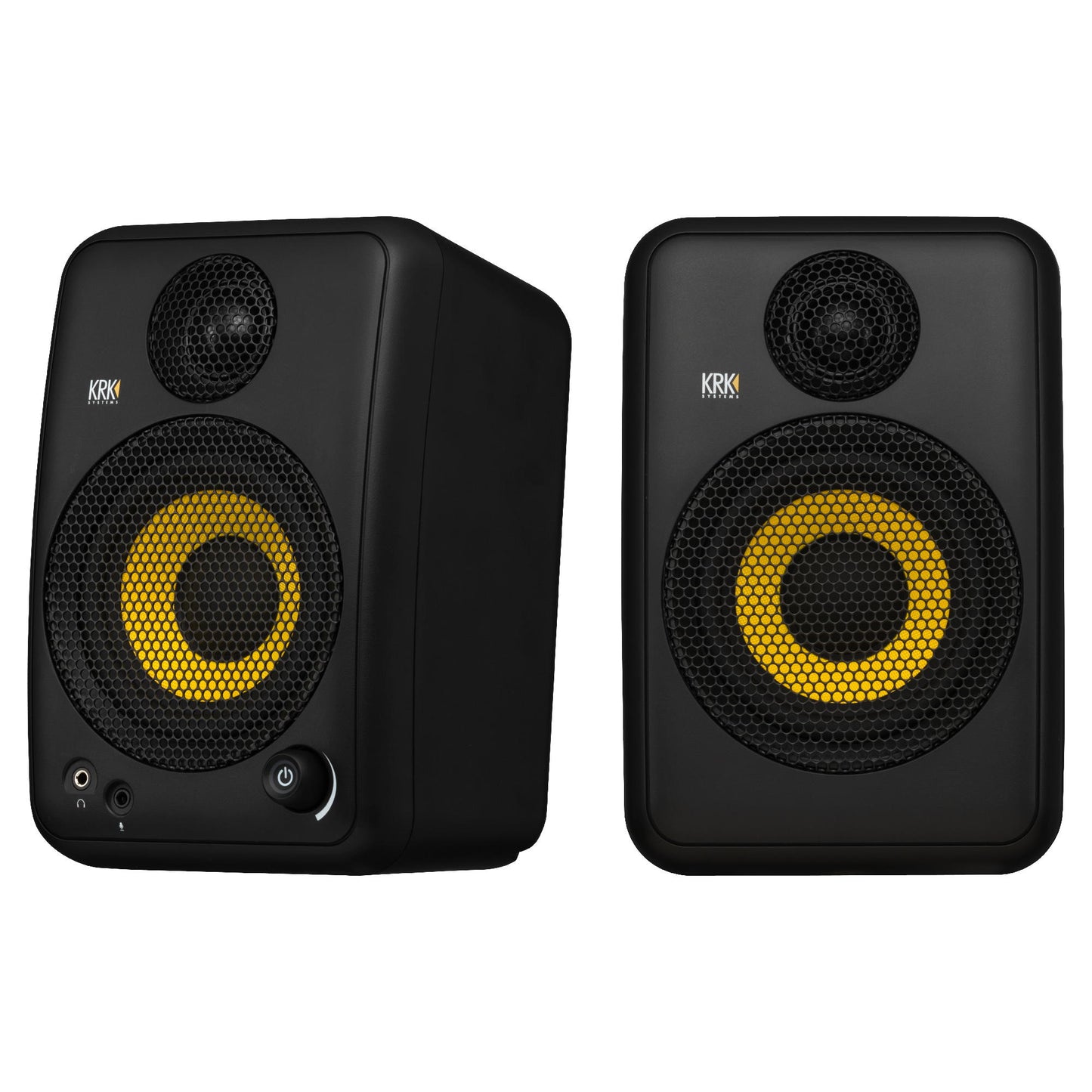 KRK GoAUX 4 Portable Powered Studio Monitors - Pair Side