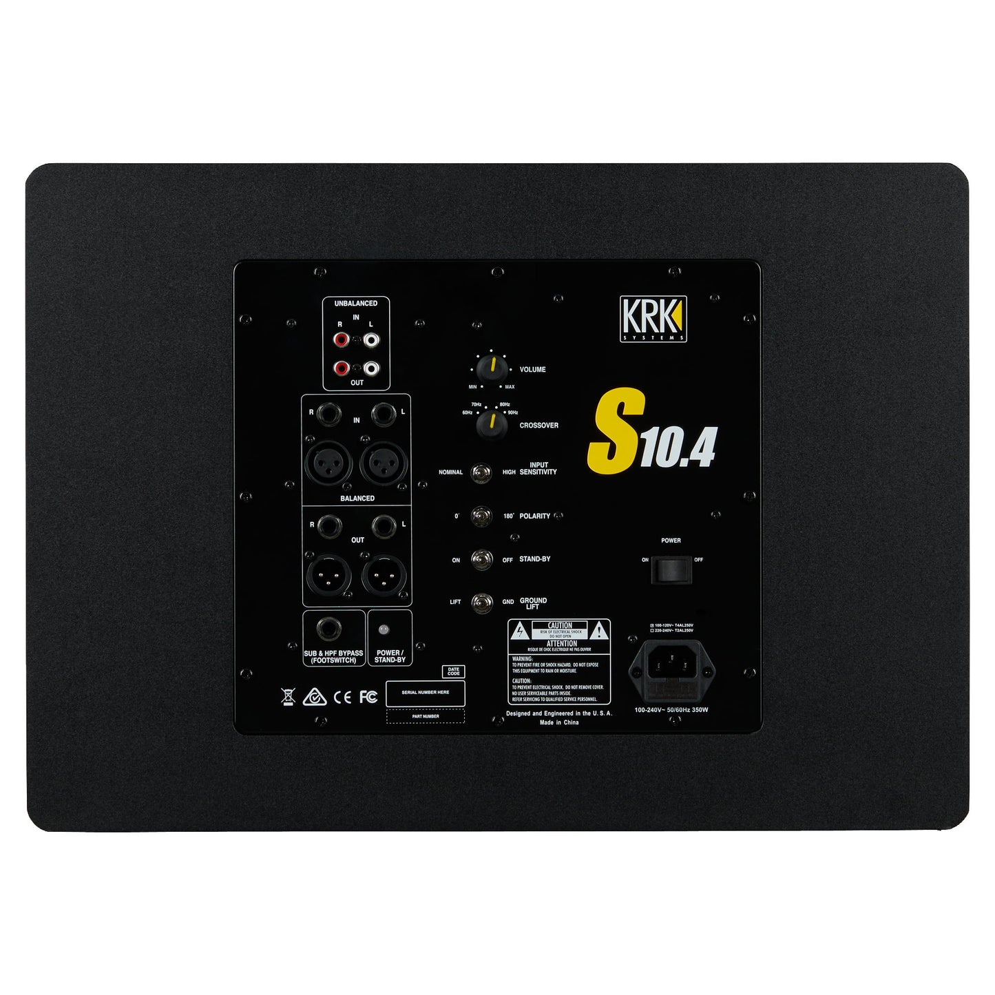 KRK S10.4 Powered Studio Subwoofer - Back