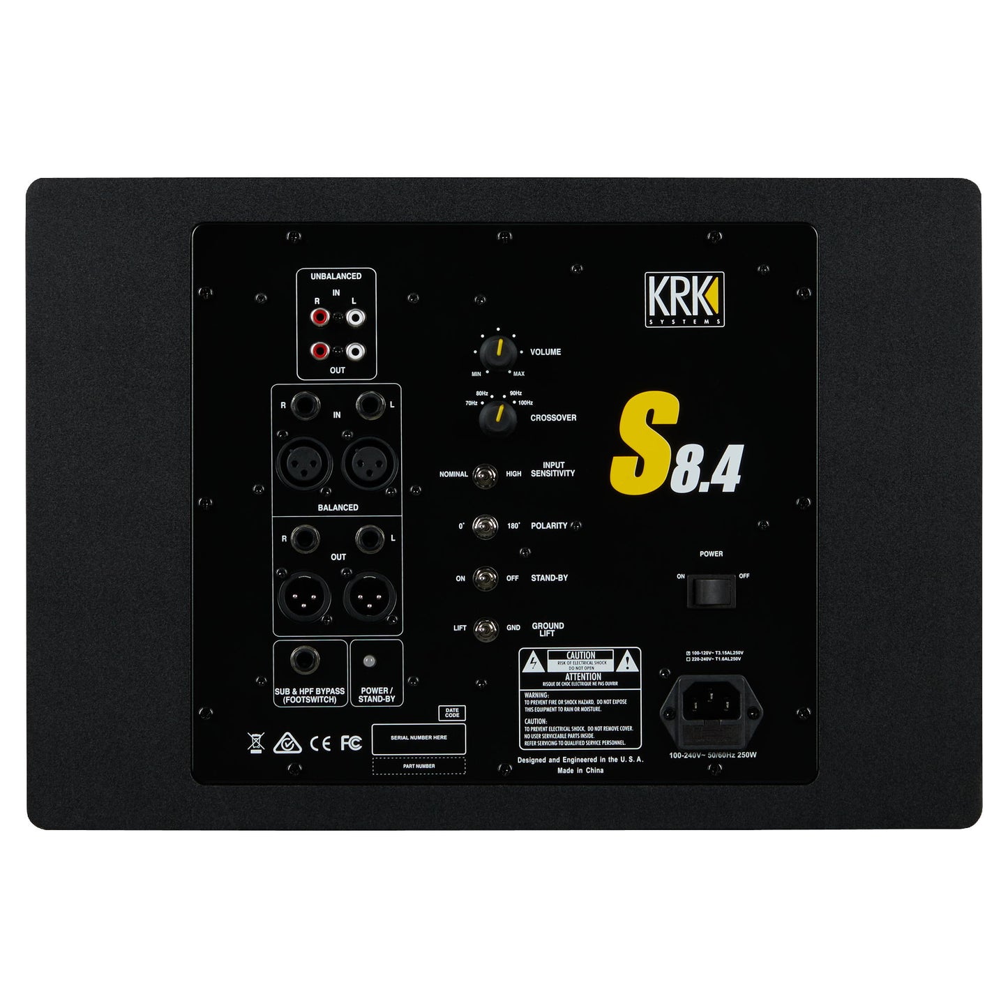 KRK S8.4 Powered Studio Subwoofer - Back