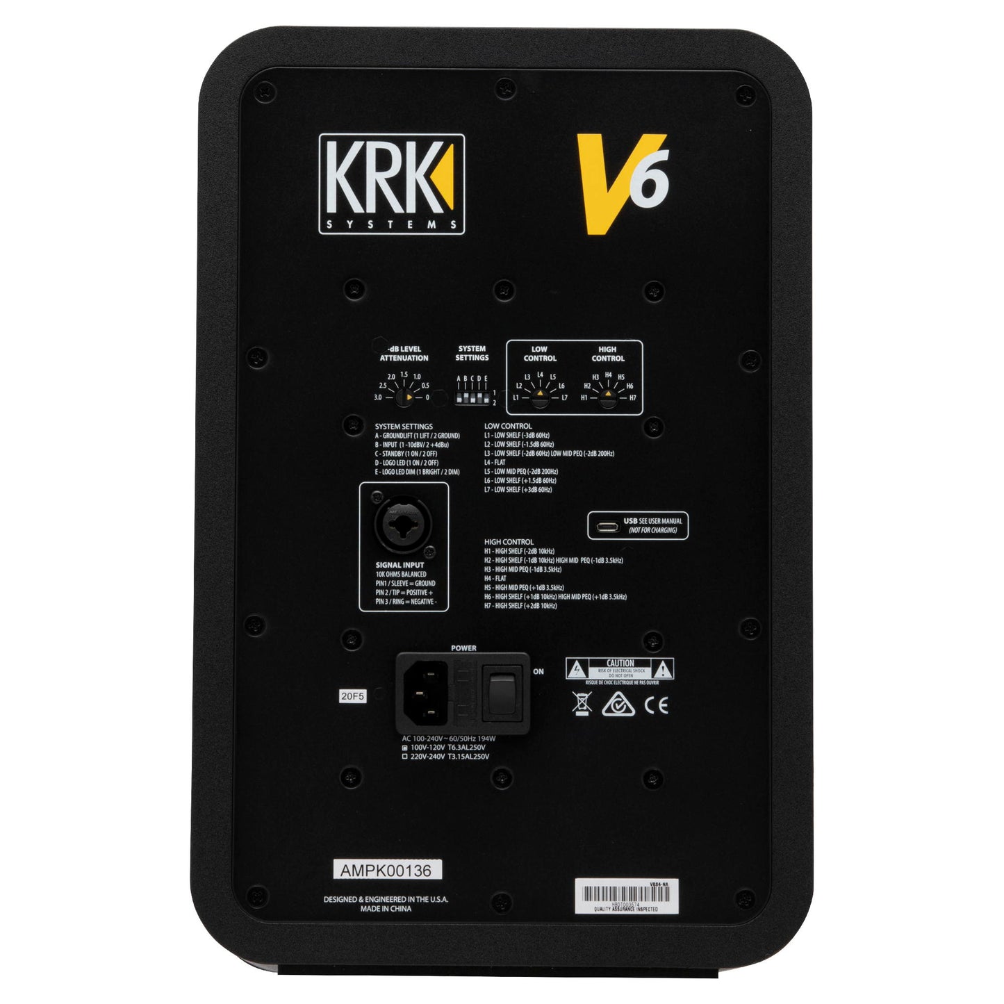 KRK V6 Series 4 Powered Studio Monitor - Back