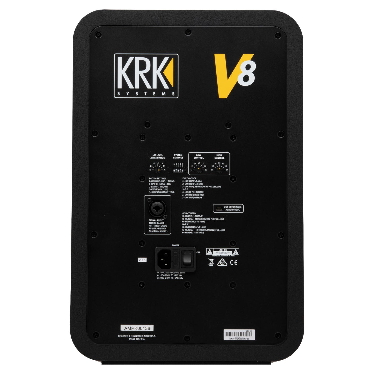 KRK V8 Series 4 Powered Studio Monitor - Back