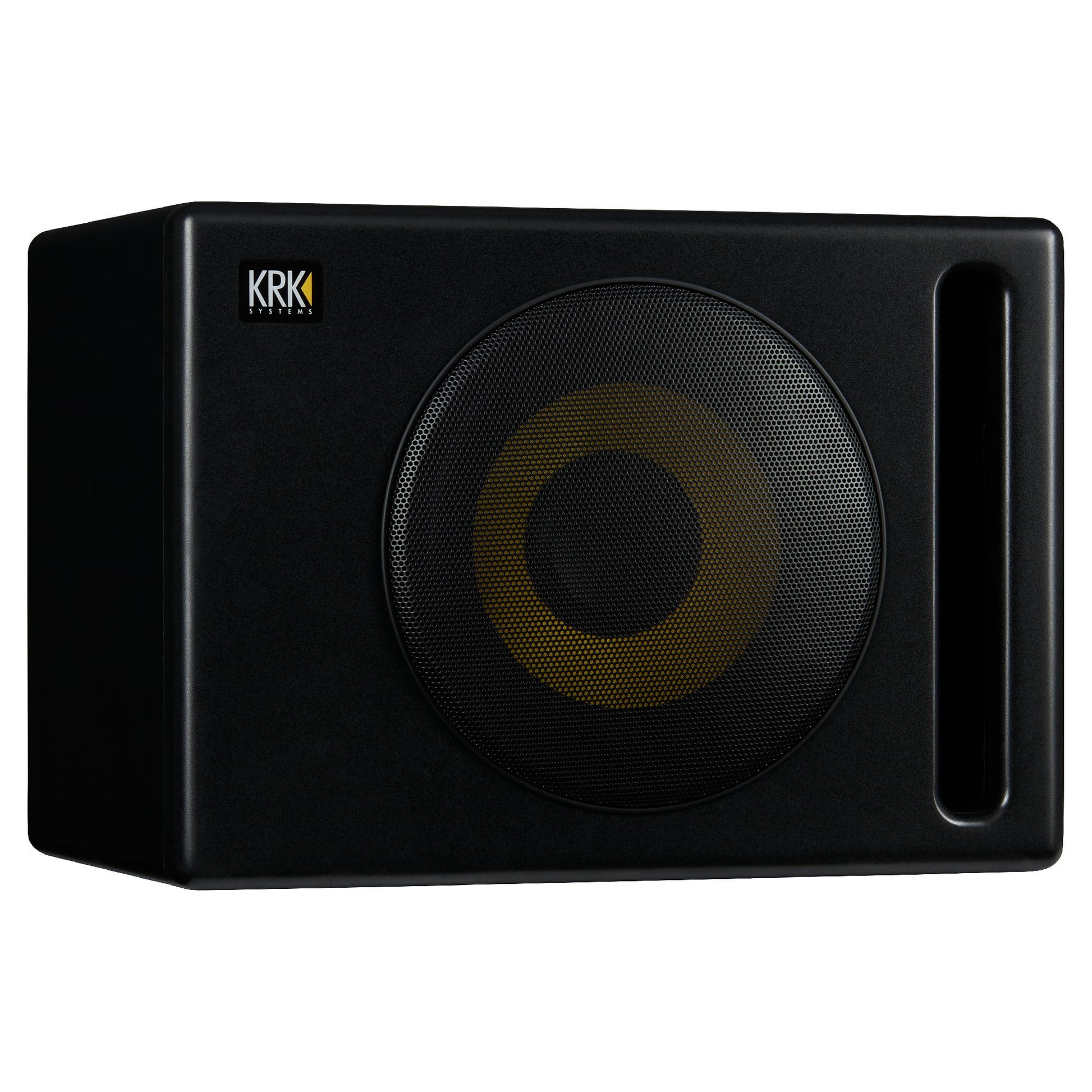 KRK S10.4 Powered Studio Subwoofer - Angle with Grille